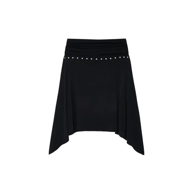 Stud Drape Flare Skirt Black 카시코 스터드 치마