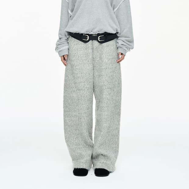 Cerric hairy wide pants gray