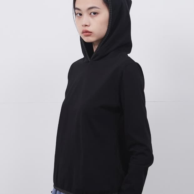 오헤시오 롱 후드티 블랙