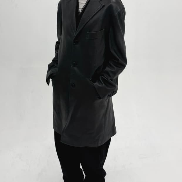 Vintage Leather chester field coat