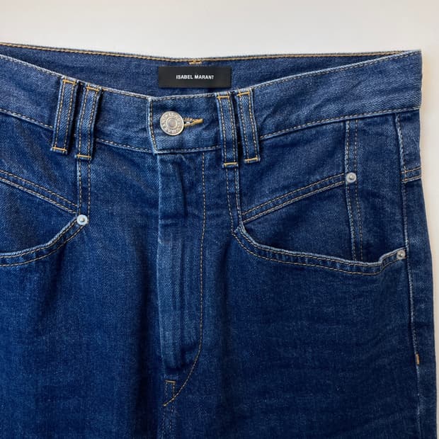 이자벨마랑 하이웨이스트 데님 팬츠 