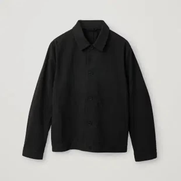 COS 코스 워시드 오가닉 코튼 자켓 블랙 XS