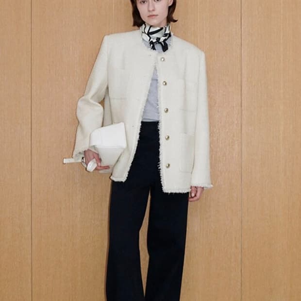 루에브르 Oversized tweed jacket 트위드자켓 크림