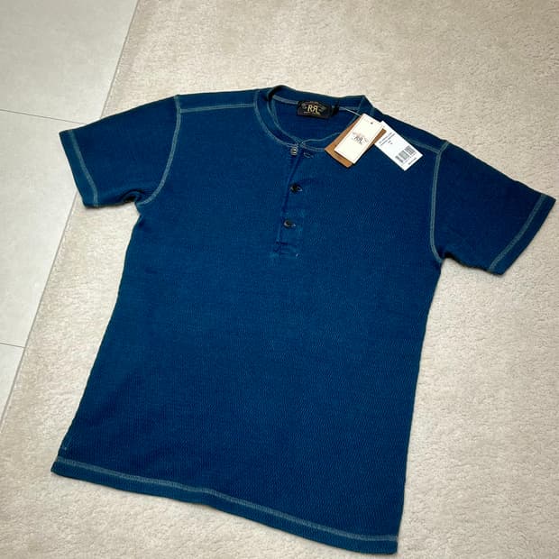 와플니트 숏슬리브 헨리 셔츠