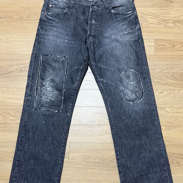 FDMTL 펀더멘탈 흑청 패치워크 데님 34x34