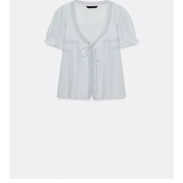zara 거즈 자수 셔츠