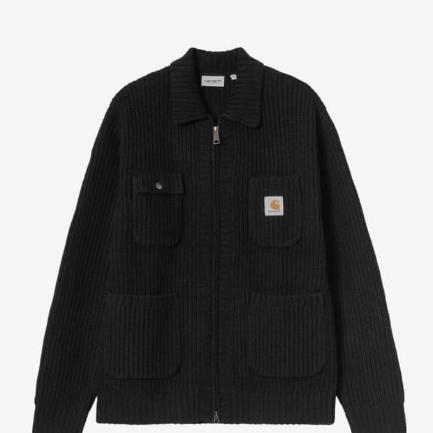 칼하트 사카이 콜라보 맛 니트 가디건 블랙 100