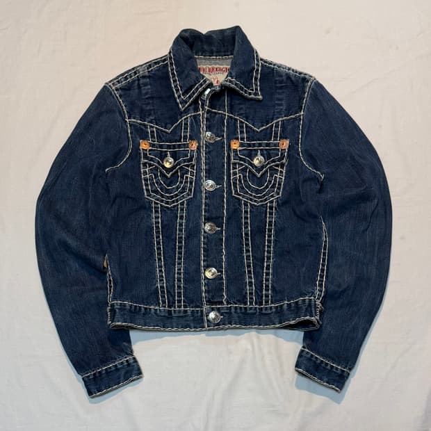트루릴리전 지미슈퍼티 스티치 데님자켓 청자켓
