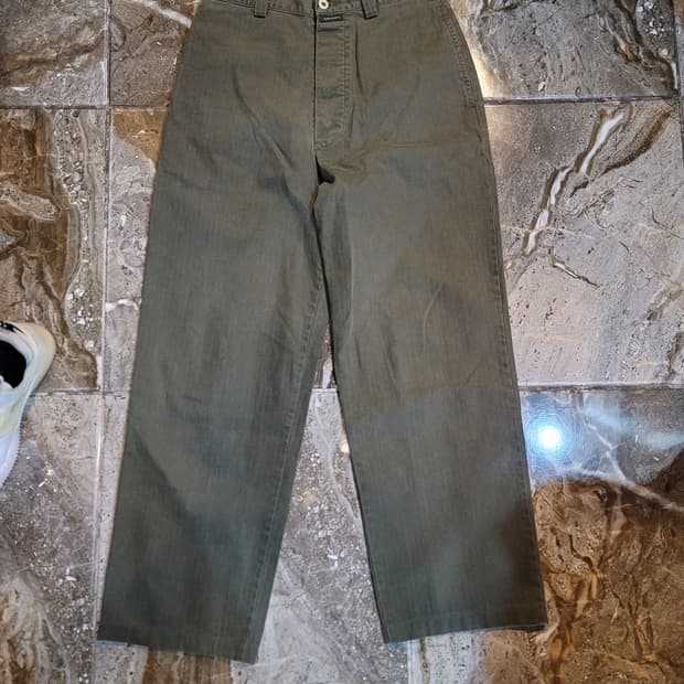 나이젤카본 헤링본 와이드 팬츠(올리브)