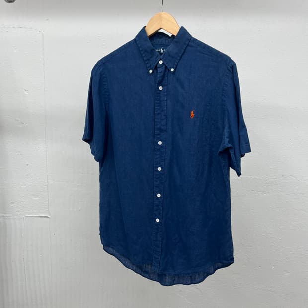 [L] POLO RALPH LAUREN LINEN 1/2 SHIRT