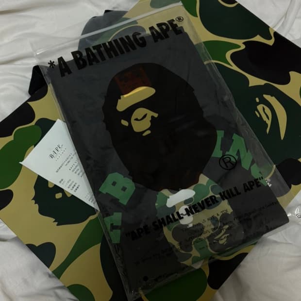 [m] 베이프 카모 컬리지 반팔 풀박스