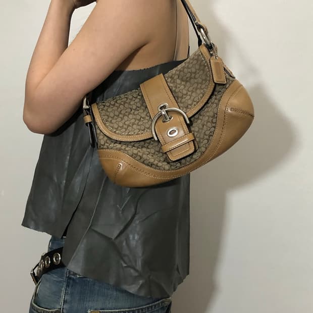 빈티지 코치 브라운 숄더백