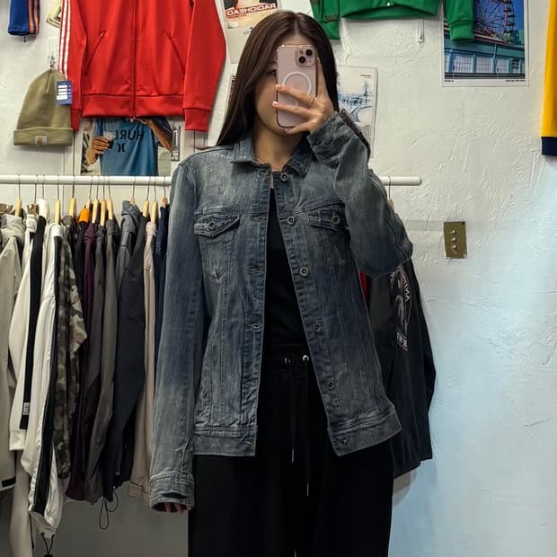 Buckaroo 버커루 백 프린팅 데님 청자켓 M