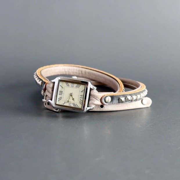 LOSTOM Square Layered leather watch