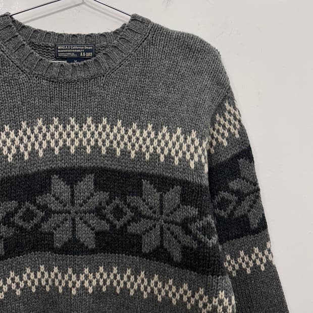 후아유 아메리칸 빈티지 노르딕 패턴 니트