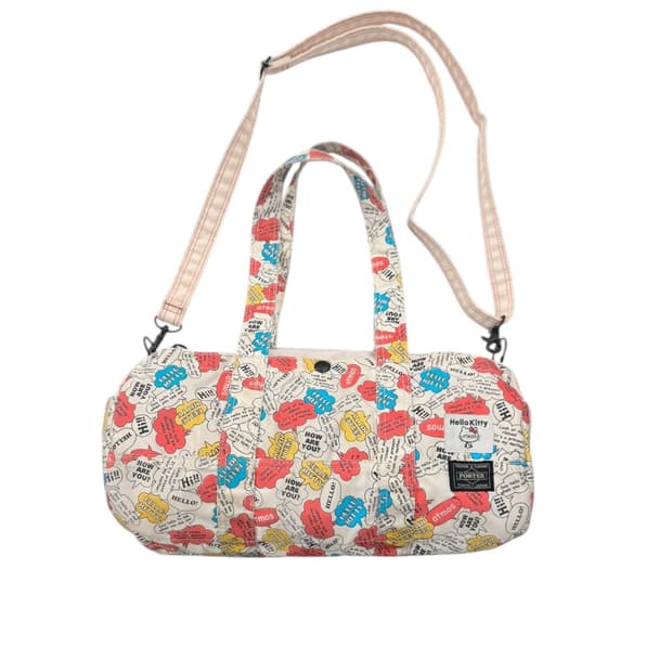 포터 x 아트모스 x 헬로키티 2way 보스턴백 아이보리