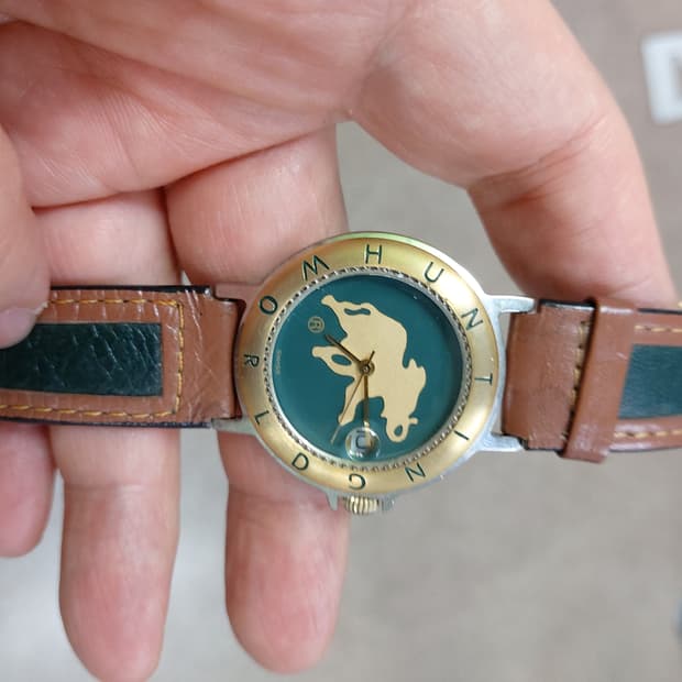 월드 헌팅턴 남성 가죽시계