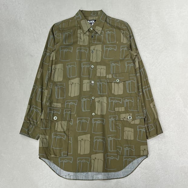 꼼데가르송 패턴 셔츠 s09010