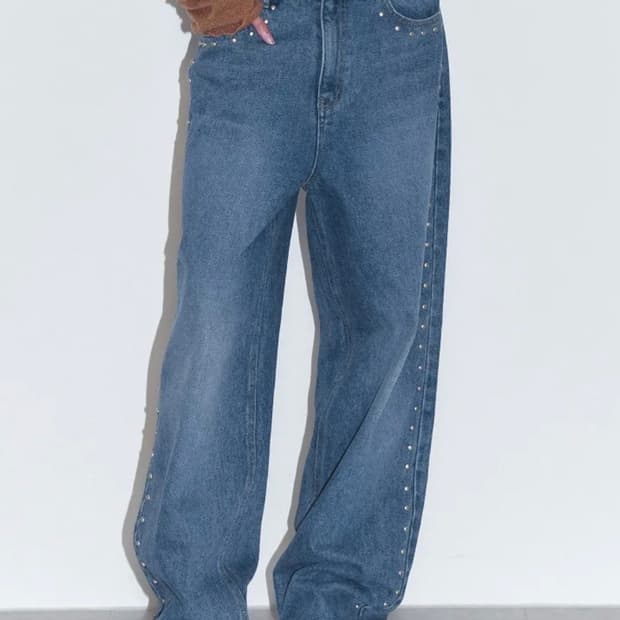 폴리수엠 studded washed jeans(blue)