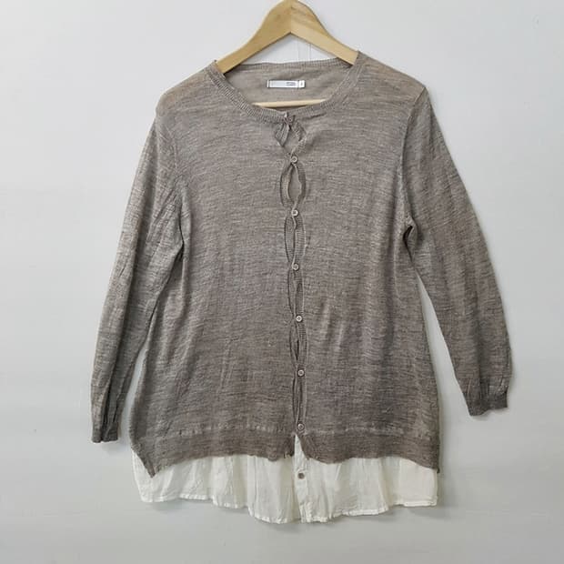 NATURAL LAUNDRY 린넨 100% 가디건 모카