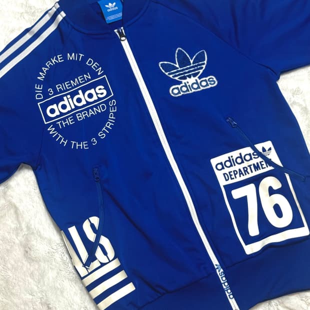 대대장급 아디다스 파이어버드 빅로고 블루져지