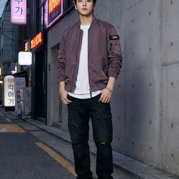 내셔널지오그래픽 더스티 로즈 MA-1 블루종