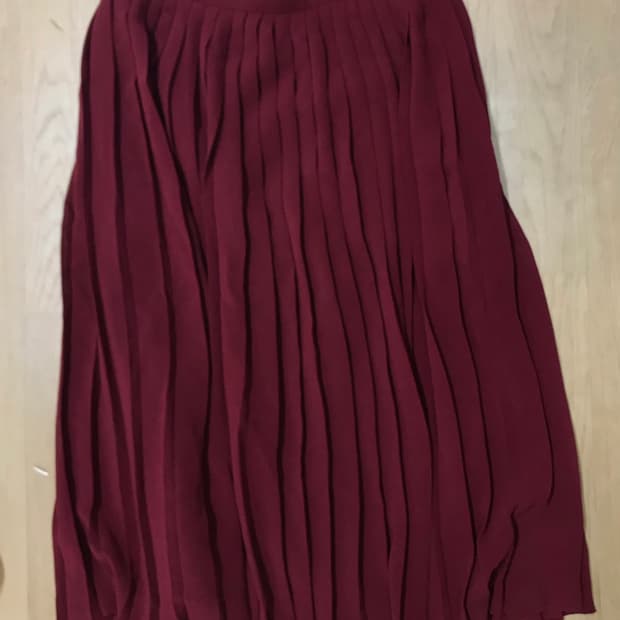 롱 스커트 와인색