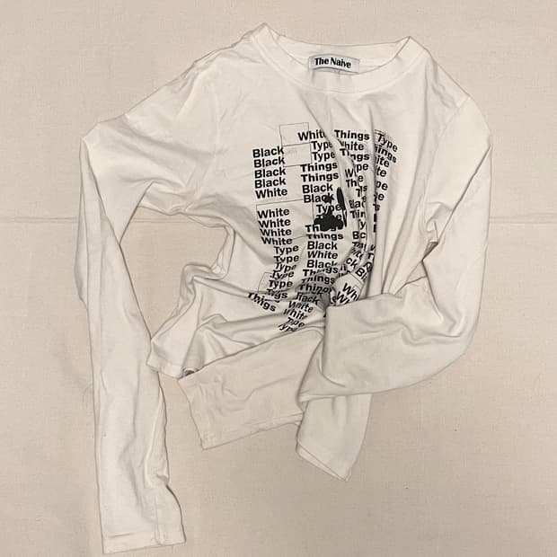 white lettering long sleeve