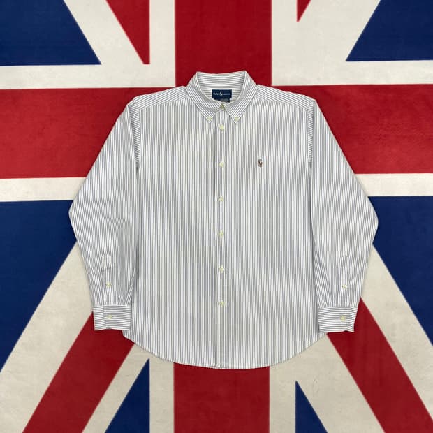 폴로 스트라이프 옥스포드셔츠 실측 여성 55-66