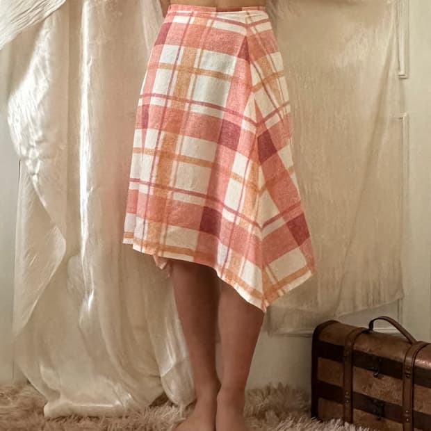 plaid flare skirt