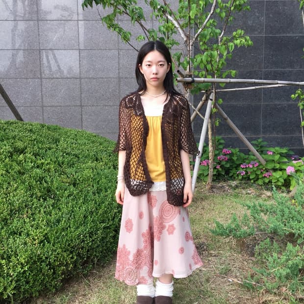 일본빈티지 에스닉 보헤미안 하구미 스즈코 히피 모리걸 레이어드 코디세트