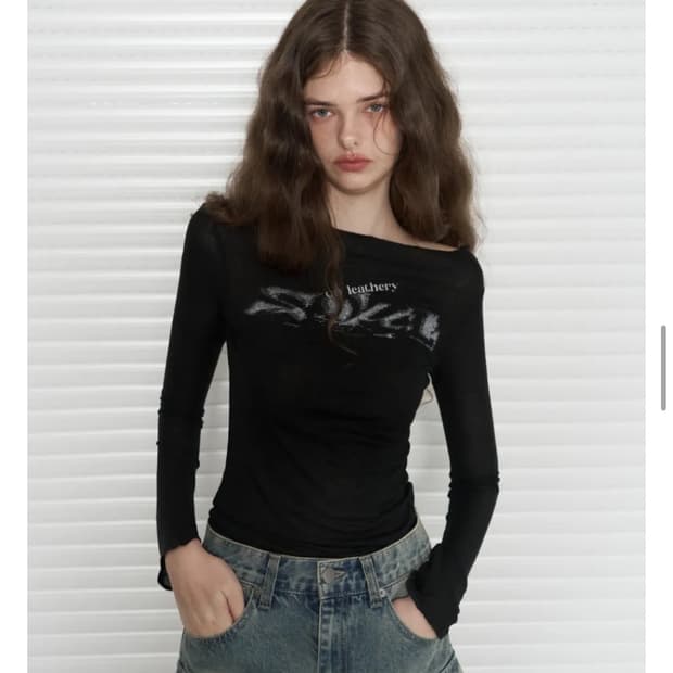 레더리 루즈핏 보트넥 롱슬리브 