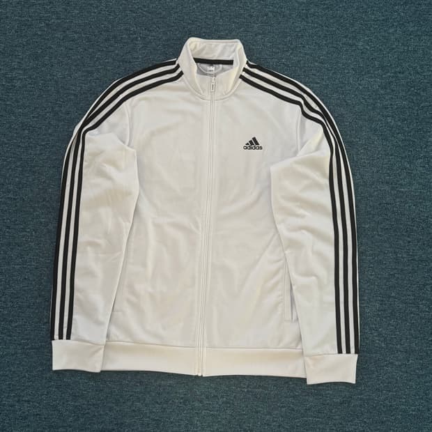 아디다스 화이트 져지 트랙탑 L