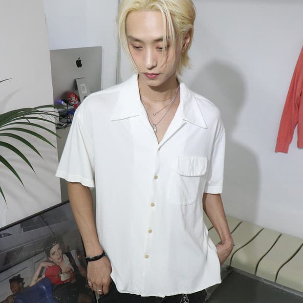 ANACHRONORM Cotton Open Collar Shirt