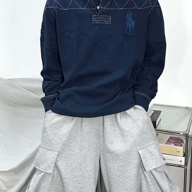 폴로 랄프로렌 네이비 빅포니 럭비 pk L