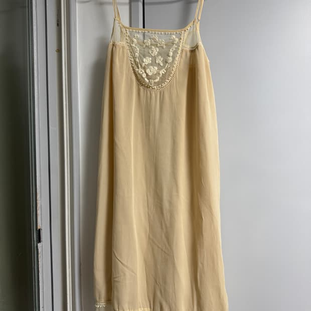 베이지 실크 드레스 (리얼실크100) 