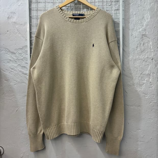 폴로 랄프 로렌 베이지 라운드 니트 XL