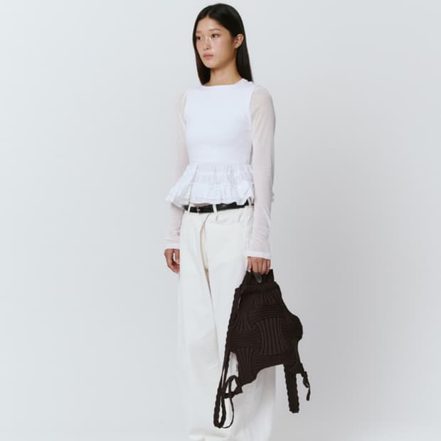 플리츠마마 뉴보우백팩 브라운