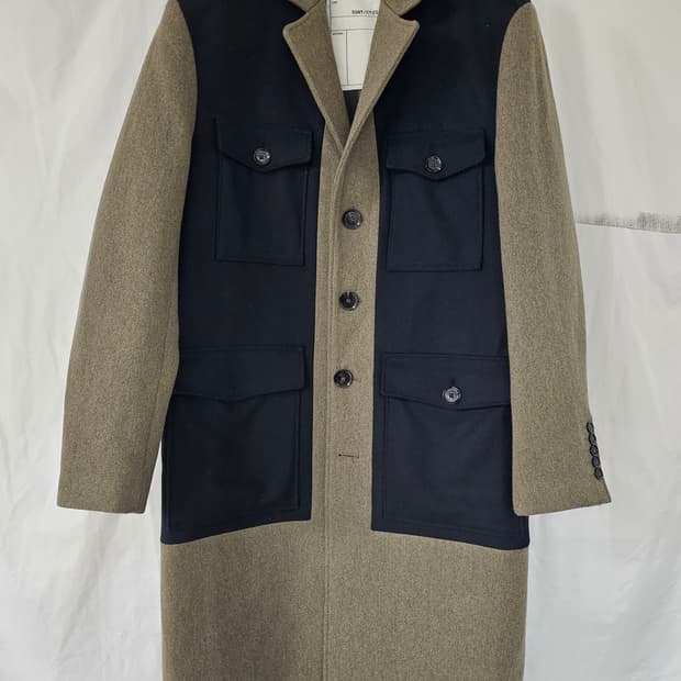 자라 SRPPLS 밀리터리 블랙/카키 롱 코트 L
