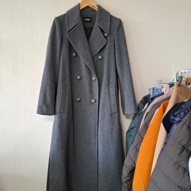 NO THX 울캐시 그레이 더블 코트