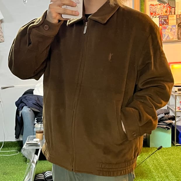 입생로랑 YSL 캐시미어 울 블루종 집업자켓 