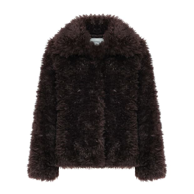 Shaggy Faux Fur Jacket (Choco)
