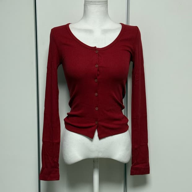 슬림가디건 레드 