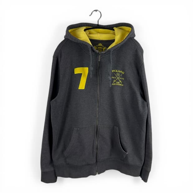 (100) 폴햄 올드스쿨 후드집업 차콜