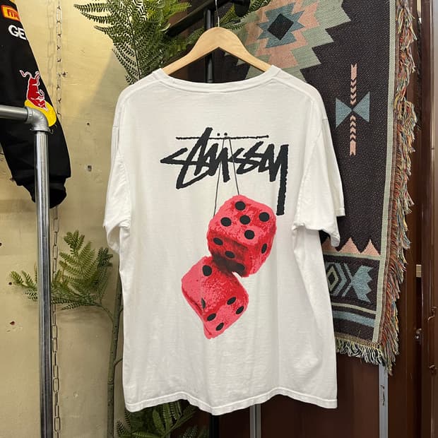 스투시 퍼지 다이스 반팔티 화이트 #csz691
