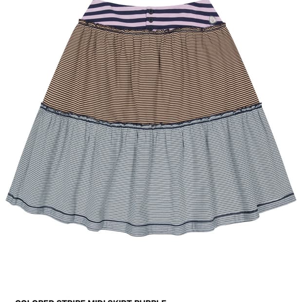 COLORED STRIPE MIDI SKIRT 