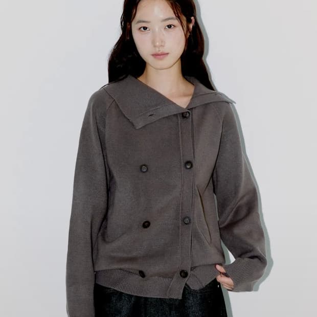 Oafish TWIN BUTTON CARDIGAN BROWN