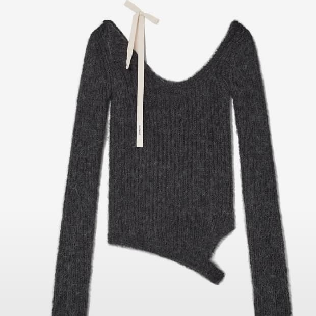 GLOWNY ISA ASYMMETRICAL KNIT TOP (SOOT)