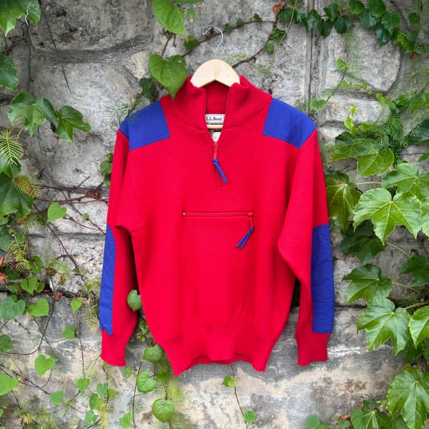 80s L.L.Bean 1/4 집업 스키 컬렉션 울 니트 엘엘빈 니트