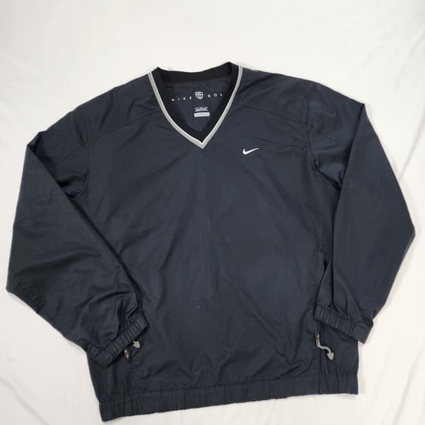 나이키 00s 스우시 V넥 바림막이 블랙 웜업